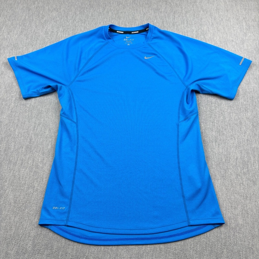 Nike Running Shirt Womens Small Blue Dri Fit Short Sleeve Athletic‎ Training Gym